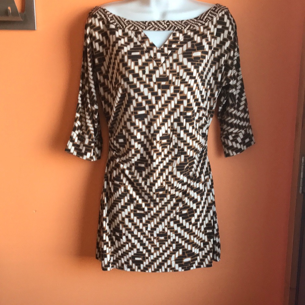 DIANE von FURSTENBERG 3/4 Sleeve Mini Dress Tunic sz10